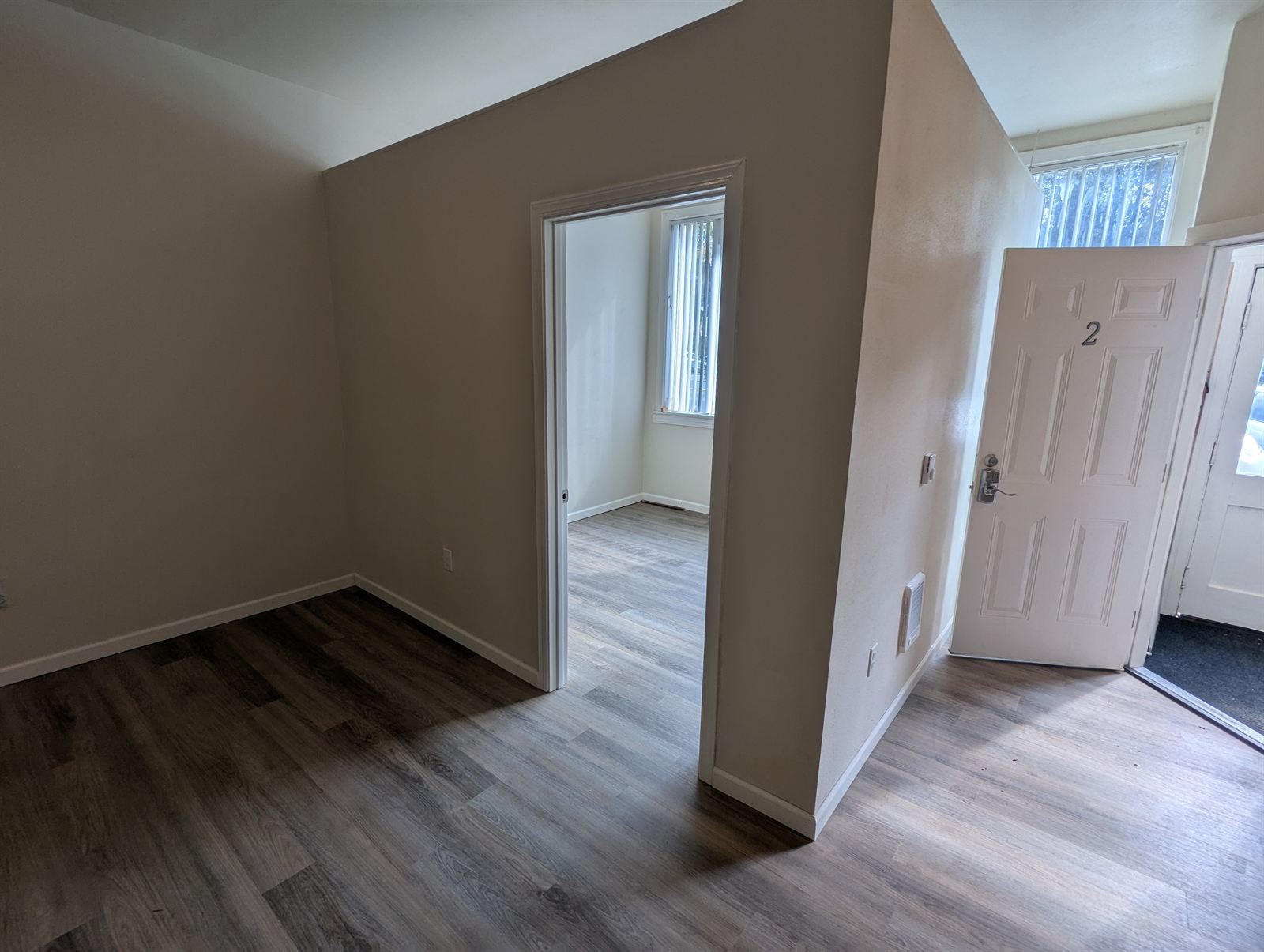 Front room and entry of Unit 2